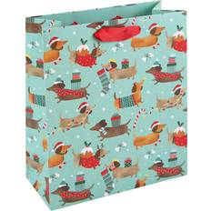 Blue Gift Bags Dachshund Christmas Gift Bag Blue