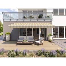 Aluminium Terrassenmarkisen Wismar Gelenkarmmarkise Classic beige gestreift