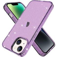 A-One Brand iPhone 14 Skal Glitter Powder Transparent Lila