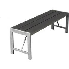 Hortus Bänk H-modell 123 cm Nonwood Antracit och Galv Trädgårdsbänk