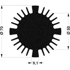 Computer Cooling Fischer Elektronik SK 570 15 SA LED Heat Sink 70 mm x 15 mm