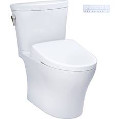 Toilets Toto MW4484736CEMFGN#01 Aquia IV 0.9 1.28 GPF Dual Flush Piece Elongated Chair Height Toilet White