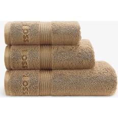 HUGO BOSS Camel Loft Logo-embroidered Bath Towel