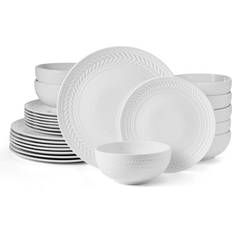 Pfaltzgraff Josephine 24 Piece Dinnerware White Dinner Set