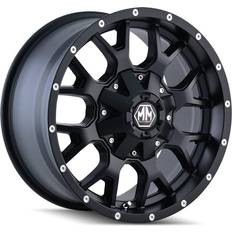 17" - Black Car Rims Mayhem Warrior 8015, 17x7.5 Wheel with 5x108 and 5x4.5 Bolt Pattern - Black - 8015-7714MB