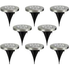 Steel Garden Decorations Northlight Set of 8 Stainless Steel Round Solar Pathway Markers