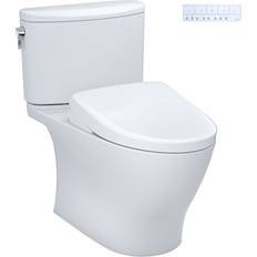 Toilets Toto MW4424726CUFG Nexus 1 GPF Piece Elongated Chair Height Toilet with Washlet S7 Bidet Seat CEFIONTECT Glaze Tornado Flush EWATER PREMIST