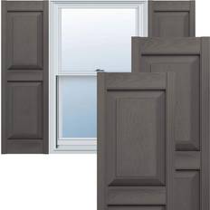 Windows Ekena Millwork 12 67 Lifetime Vinyl Standard 2 Equal Raised Panel Tuxedo PVC Window Shutter