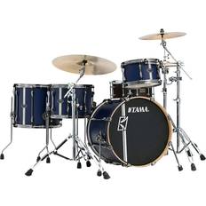 Tama Superstar Hyper-Drive Duo 4-Piece Shell Pack Satin Blue Vertical Stripe