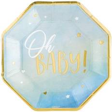 Baby Shower Disposable Plates Amscan 10.5" Blue Oh Baby Plates, 8ct. MichaelsÂ Blue 10.5