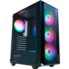 Computer Cases Raidmax V100 Gaming Case with 4 Pre-Installed Rainbow Fans, PC Black