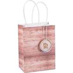 Wedding Wrapping Paper & Gift Wrapping Supplies 8 Pc 5"x7" Small Rustic Wedding Gift Bags with Tag