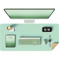 Green Desk Mats YSAGi Double-Sided Leather Desk Mat Light