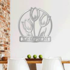 Blue Elephant Tulip Monogram Wall Decor