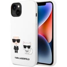 Karl Lagerfeld iPhone 14 Plus Cover Liquid Silicone & Choupette Hvid