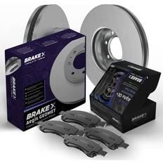 Toyota Brake System Brake X [Front] Brake X Coated Disc Rotors Premium Brake Pads