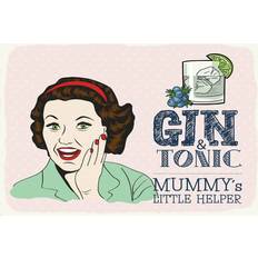 Vianmo Holzschild 20x30 cm Lustig Gin Tonic Poster