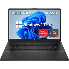 HP 16 GB - AMD Ryzen 5 Laptops HP 17.3" HD+ Business Laptop, AMD Ryzen 5 5625U Processor, 16GB RAM, 1TB PCIe SSD, Fingerprint Reader, 720p HD Camera, Wi-Fi, HDMI, Win 11 Pro, Black, 32GB Hotface USB Card