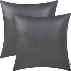 Leather Pillows BRAWARM BRAWARM Faux Leather Throw 18 X 18 Cushion Cover