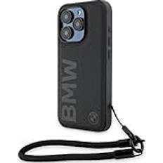 BMW Signature Leather Wordmark Cord Hard Case for iPhone 15 Pro