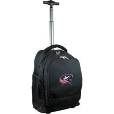 Water Resistant School Bags Mojo Black Columbus Blue Jackets 19'' Premium Wheeled Backpack