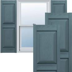 Windows Ekena Millwork 14-3/4 Lifetime Vinyl Standard 2 Equal Raised Panel Window Shutter