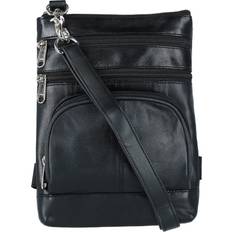 Leather Bum Bags CTM Leather Biker Hook Waist Belt Bag with Thigh Strap, Black