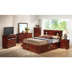 Passion Furniture Philippe Cherry Full Storage Frame Bed