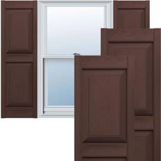 Windows Ekena Millwork 12 Lifetime Vinyl Custom 2 Equal Raised Panel Federal Window Shutter