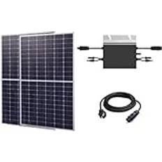 Technaxx Solar Balkonkraftwerk 800W TX-241 mit 2x410W Monocrystalline Solar Panel, 800W Wechselrichter und 5m Anschlusskabel – MPP Tracking, Ideal zur Abdeckung der Grundlast zu Hause