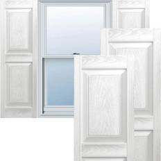 Windows Ekena Millwork 14-1/2 Lifetime Vinyl Custom 2 Equal Raised Panel Timber Window Shutter