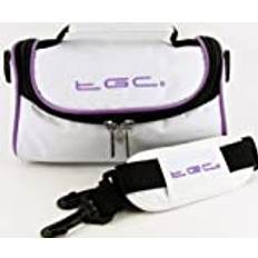 Camera Bags TGC Ny vit och lila trim-axelkameraväska för Praktica SLR DVC 10.4HDMi LM16-Z21S brokameror och videokameror