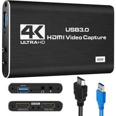 Capture & TV Cards Etech Audio Video Capture Card, 4K HDMI USB3.0 Capture Adapter 1080P 60fps Video Capture Device Portable Video Converter for Video Recording Gaming