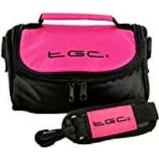 Camera Bags TGC Panasonic Lumix DC-TZ200, DC-ZS200 kameraväska väska med axelrem och bärhandtag, Hot Pink & Black