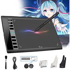 Graphics Tablets Ugee Graphics Tablet M708 10 x 6 inch Large Active Area Drawing Tablet with 8 Hot Keys, 8192 Levels Pen, M708 Graphic Tablets for Paint, Digital Art Creation Sketch