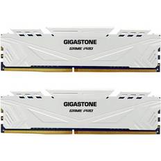 Gigastone DDR4 RAM GIGASTONE White Game PRO Desktop RAM 32GB 2x16GB DDR4 RAM 32GB DDR4-3200MHz PC4-25600 CL16 1.35V 288 Pin Unbuffered Non ECC UDIMM for PC