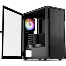 Computer Cases Darkrock A8-M Black Mid PC Case Business Tempered Glass Side Panel Support on Top 40.