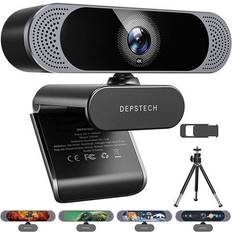 Webcams Ebest 4K Webcam, DW49 HD 8MP Sony Sensor Autofocus Webcam with Microphone, Privacy Cover and Tripod, Plug and Play USB Computer Web Camera for Pro