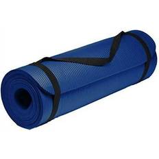 Omni Yoga mat 72 X 24 Extra Thick Exercise Mat with Carrying Strap for Travel Blue