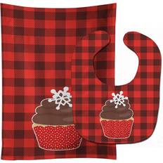 Gift Sets Carolines Treasures Baby Bib & Burp Cloth Christmas Cupcake