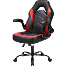 Gaming Chairs Inbox Zero Inbox Zero Lauby Adjustable Ergonomic Faux Swiveling PC & Racing Game Chair in Black Faux in Red/Black 45 H x 25 W x 27 D in s- Red/Black