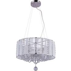 Globo 4 Flame Metallic Silver/Transparent Pendelleuchte 40cm