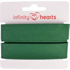 Snedslå Band Infinity Hearts Kantband Snedslå Bomull 40 20mm 25 Mörkgrön 5m
