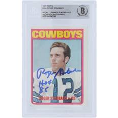 Topps Roger Staubach Dallas Cowboys Autographed 1972 #200 Beckett Fanatics Witnessed Authenticated Rookie Card with "HOF 85" Inscription