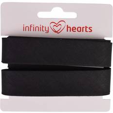 Infinity Hearts Kantband Snedslå Bomull 40 20mm 02 Svart 5m