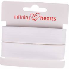 Snedslå Band Infinity Hearts Kantband Snedslå Bomull 40 20mm 01 Vit 5m