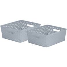 Resin Boxes & Baskets Simplify 2 Pack Resin Wicker Bin Storage Box