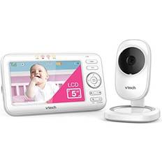 Baby Monitors Vtech LM808-1W Video Baby Monitor with 1000ft Long Range, Auto Night Vision, 5” Screen, 2-Way Audio Talk, Temperature Sensor, Power Saving Mode, Lullabies