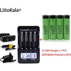LiitoKala Liitokala lii -500 lcd 3.7v 18650 26650 1.2v aa batterilader 4 stk ncr 18650b 3400 mah spiss til lommelyktbatterier