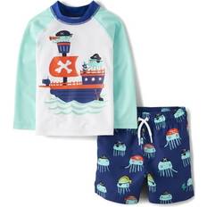 Blue UV Sets Children's Clothing Gymboree Toddler Boy Long Sleeve Swimsuit Set Sizes 12M-5T